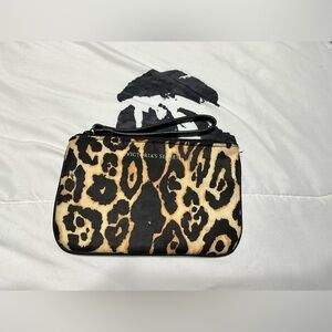 Victoria’s Secret Satin Cheetah Print Wristlet with Keychain Attachment Inside